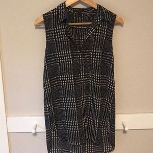 J. Crew Sleeveless Houndstooth Blouse